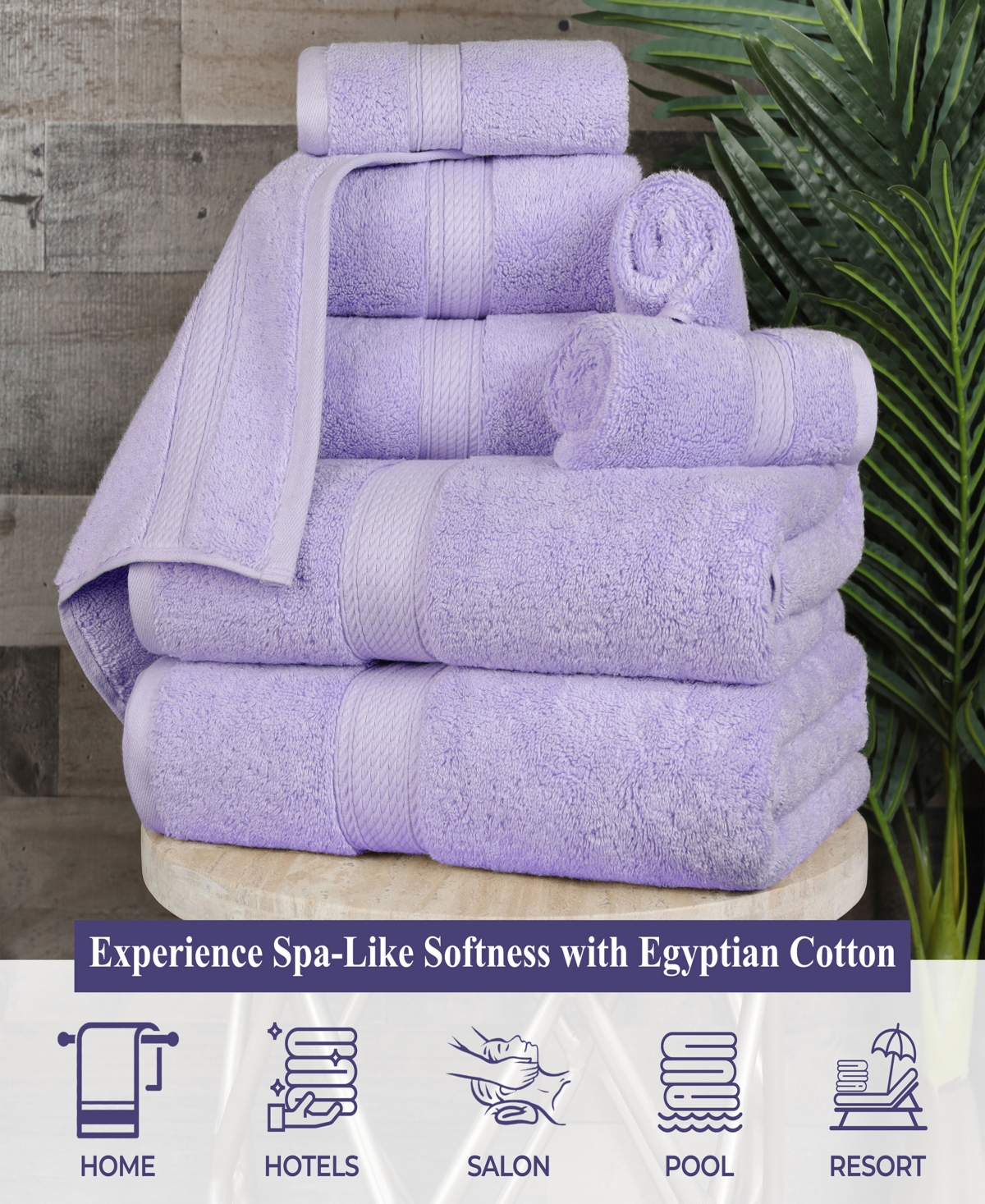 Superior Egyptian Cotton Bath Towel, Set Of 4 In Purple