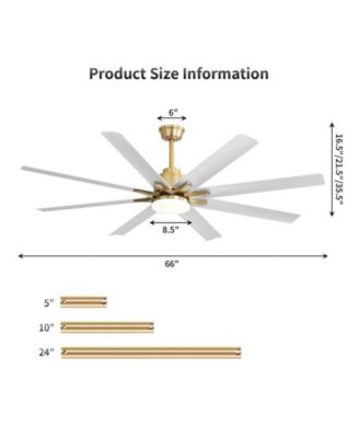 66 Inch 8 Blade Ceiling Fan with Intelligent Remote Control and App Timing Function