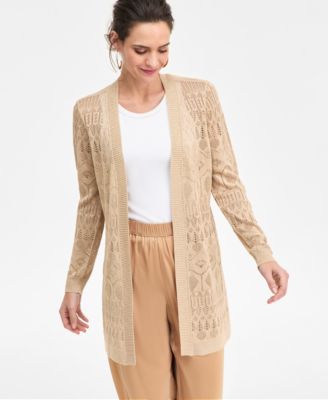 Women's Pointelle Open-Front Cardigan, Macy's Exclusive