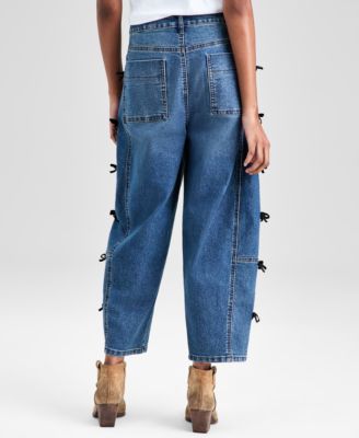 Women's Bow-Detail Barrel-Leg Jeans, Macy's Exclusive