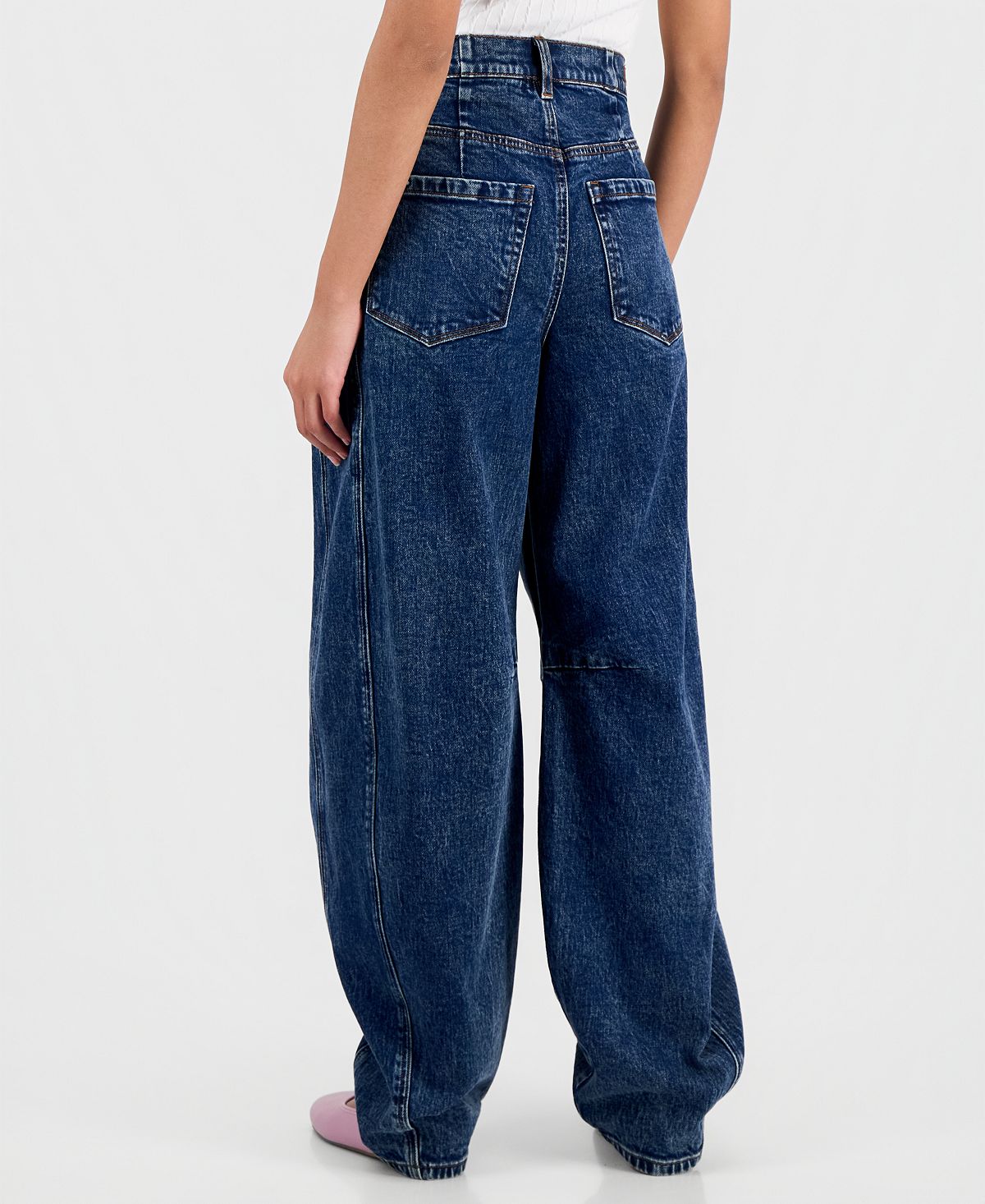 BLANK NYC Women's Barrel-Leg High-Rise Jeans view 4 — MAYCSS fashion products