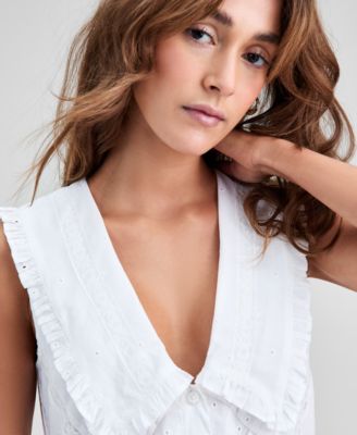 Women's Sailor Collar Cotton Mini Dress, Macy's Exclusive