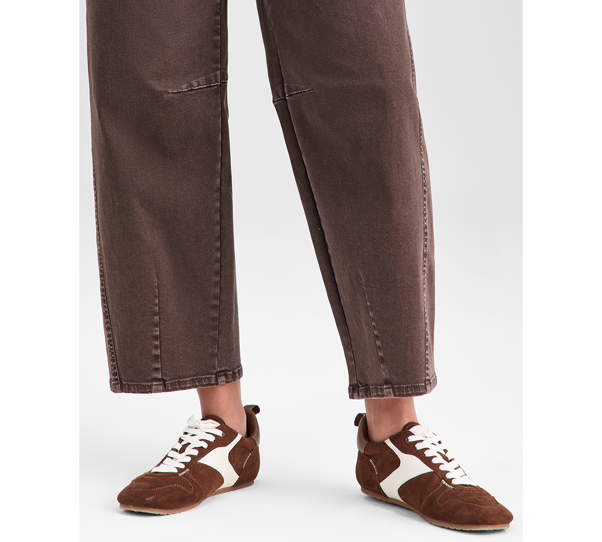 And Now This Women's High-rise Washed Barrel-leg Jeans, Exclusively At Macy's In Brown