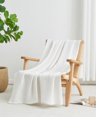 Waffle Weave Textured Cotton Blanket