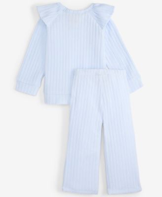 Baby Girls 2-Pc. Wide Rib Soft and Cozy Top & Pants Set, Macy’s Exclusive