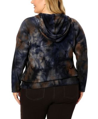 Plus Size Tie Dye Cozy Pocket Pullover Sweatshirt