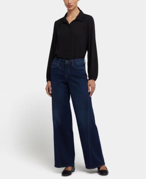 Petite Teresa Wide Leg Contoured Seam Jeans - Ink Skyline