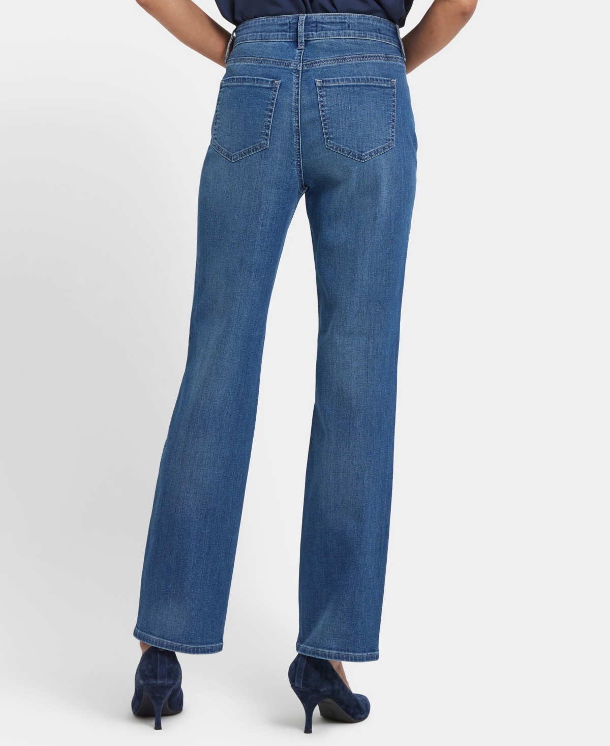 Nydj Petite High Rise Marilyn Straight Jeans In Blue