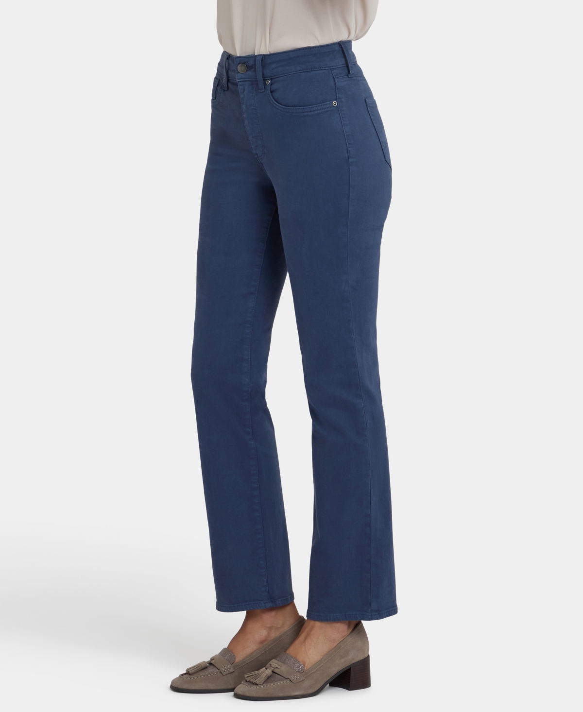 Nydj Petite High Rise Marilyn Straight Jeans In Blue
