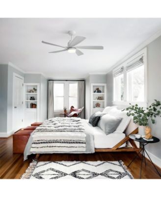 52-inch Modern Stylish White 5-Blade Ceiling Fan with Remote Control and Light Source