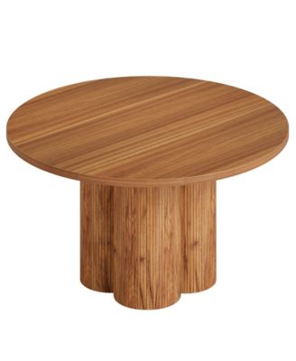 47-Inch Fluted Farmhouse Round Dining Room Table for 4-6 Kitchen Use