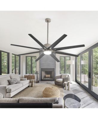 76-inch Modern and Simple 8-Blade Remote Control and Lighting Kit Ceiling Fans