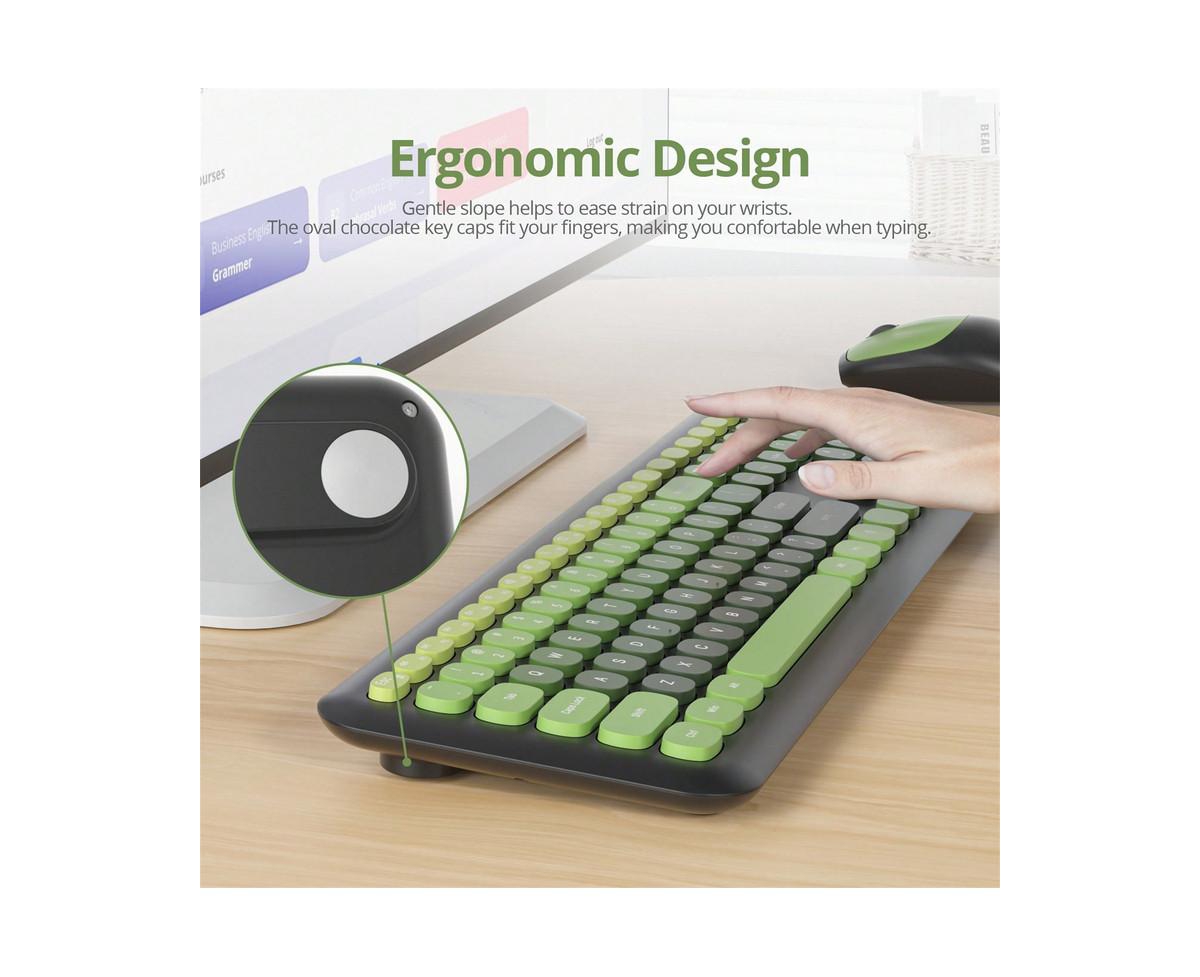 Risokeys Quiet Wireless Keyboard and Mouse Combo