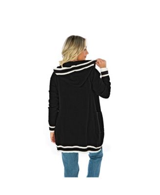 Women's Black Missouri Tigers Tri-Blend Rounded Stripe Sweater