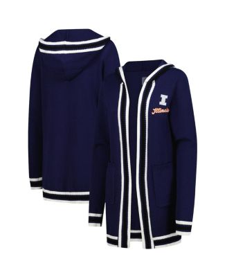 Gameday Couture - Women's Navy Illinois Fighting Illini Tri-Blend Rounded Stripe Sweater
