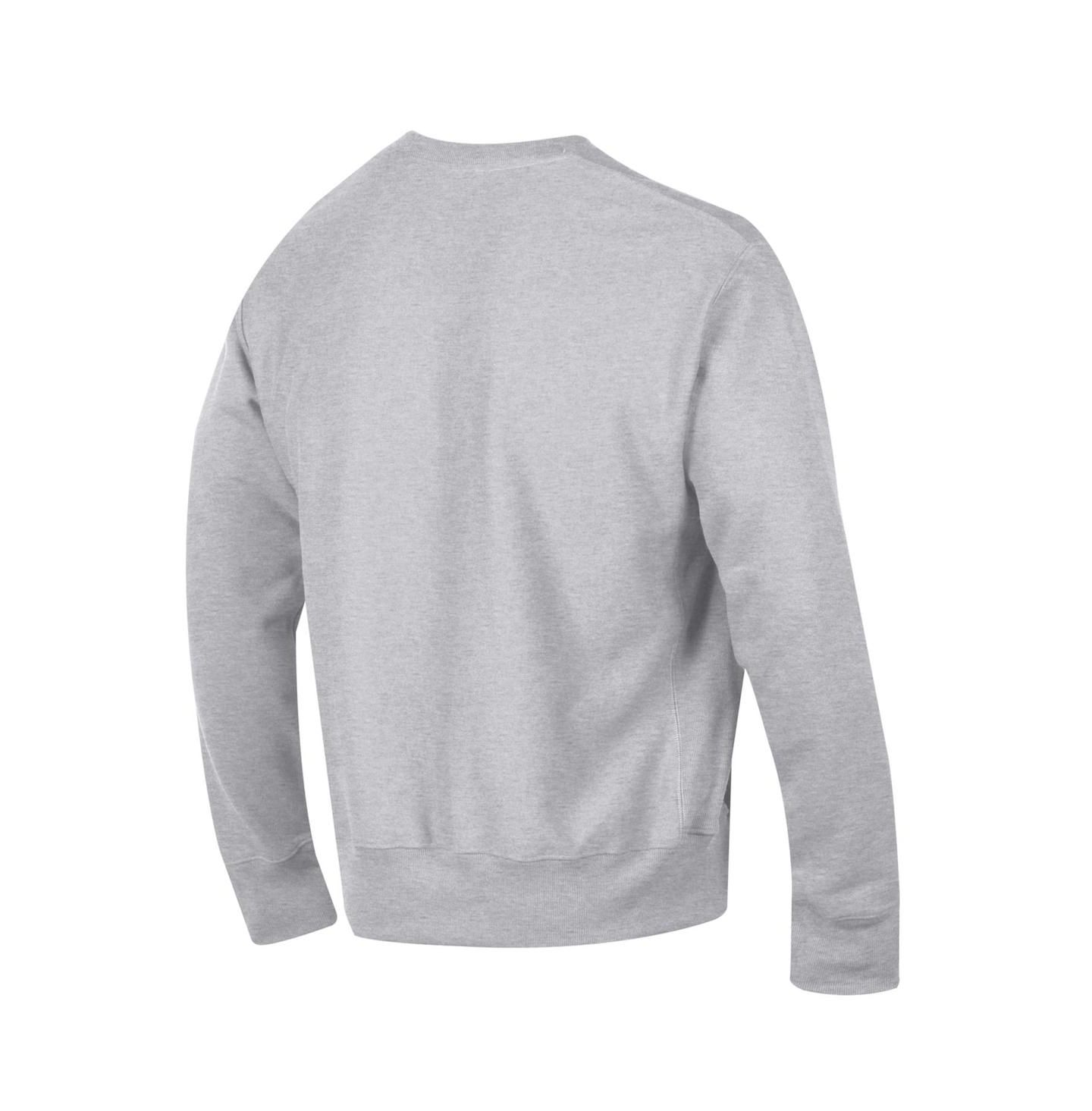 Мужская толстовка Champion Gray Ohio State Buckeyes Distressed Arch Over Logo Reverse Weave Crew Neck — фото 2