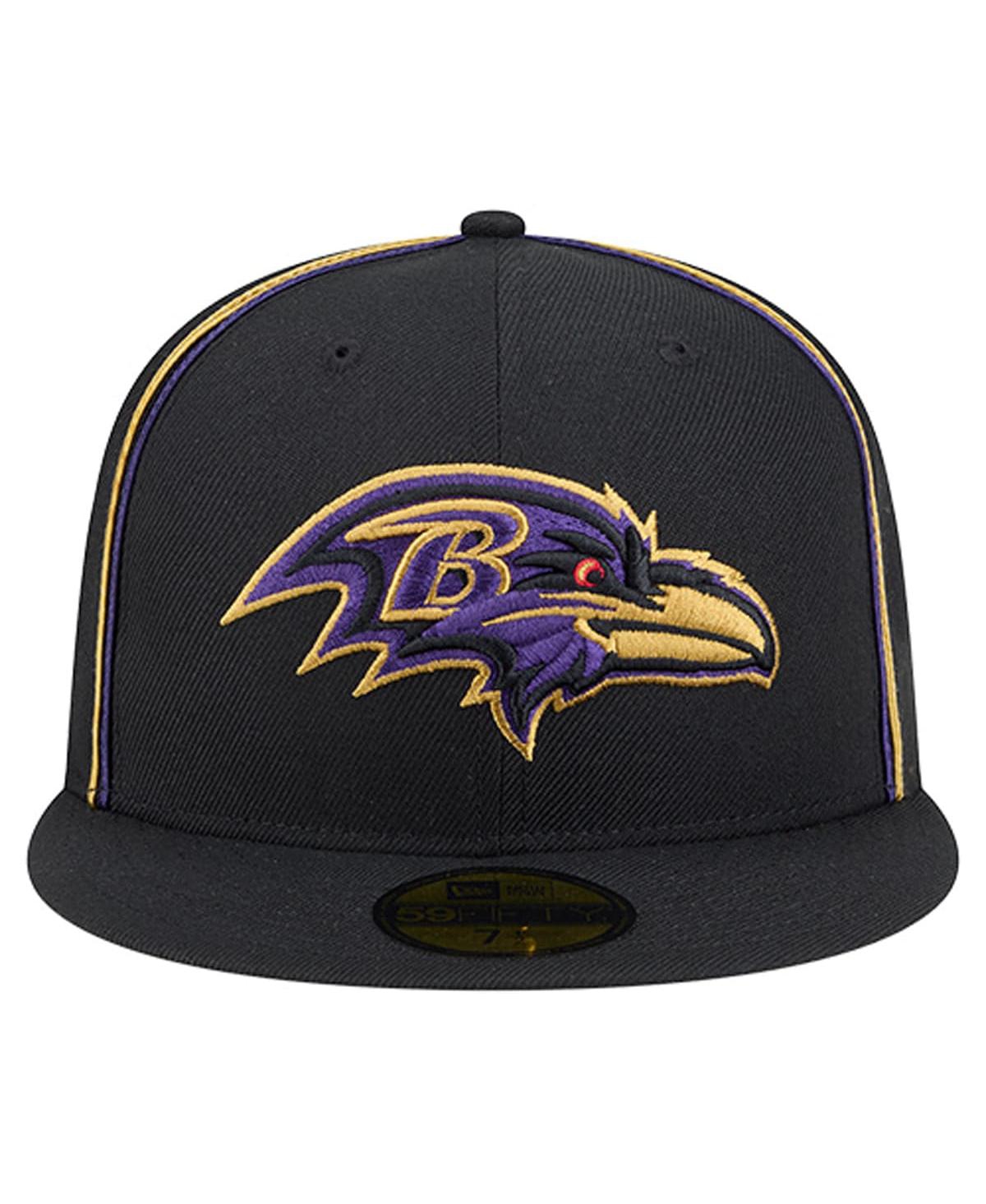 New Era Men's Black Baltimore Ravens Soutache 59FIFTY Fitted Hat