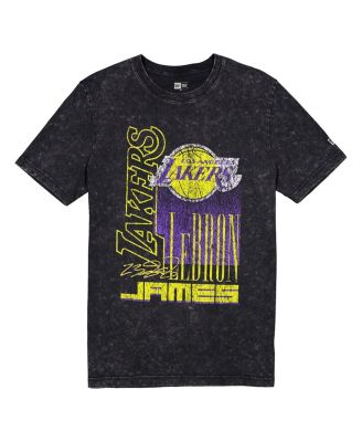 Men's LeBron James Black Los Angeles Lakers Full Court Press Mineral Wash Player T-Shirt