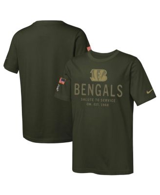 Nike - Big Boys and Girls Olive Cincinnati Bengals 2025 Salute to Service Sideline Dri-FIT T-Shirt
