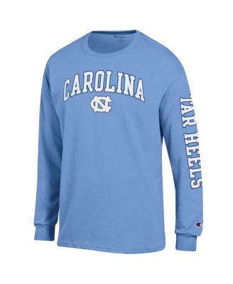 Men's Carolina Blue North Carolina Tar Heels Arch Over Logo 2-Hit Long Sleeve T-Shirt