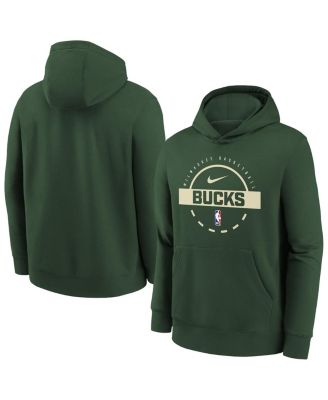 Nike - Big Boys and Girls Hunter Green Milwaukee Bucks 2025/26 Club Fleece Practice Hoodie