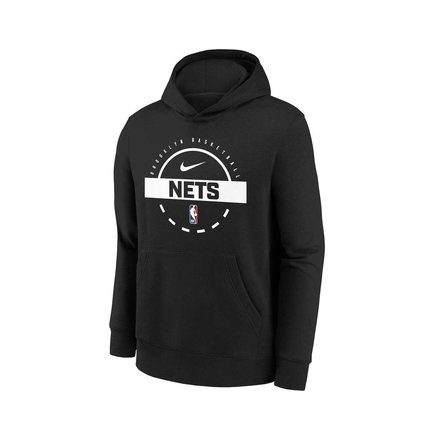 Детское худи Nike Black Brooklyn Nets 2025/26 Club Fleece Practice — фото 3