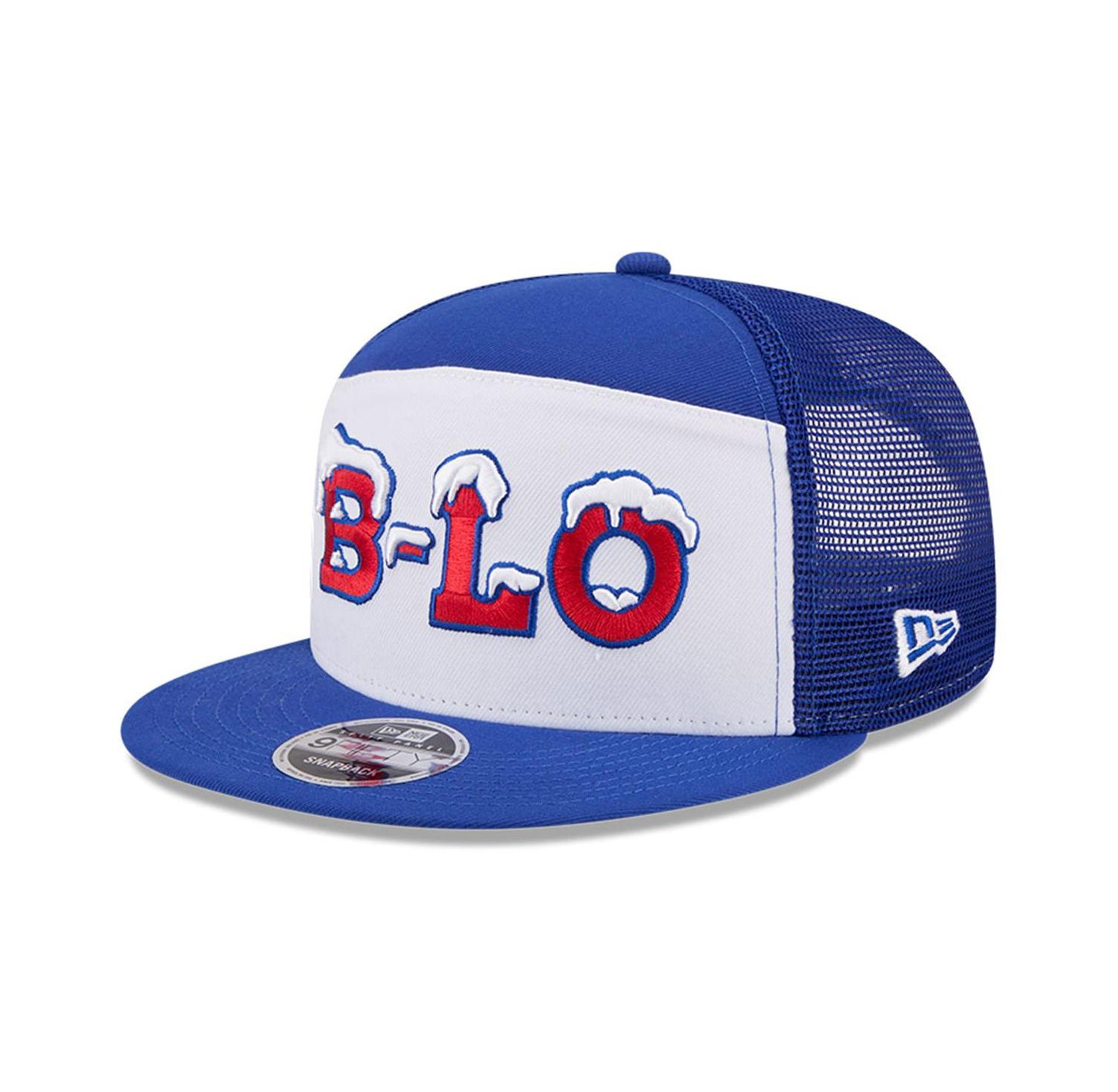 Men's White/Royal Buffalo Bills 2025 Rivalries Collection Team Split Panel 9FIFTY Snapback Hat