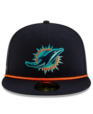 Men's Pitch Blue Miami Dolphins 2025 Rivalries Collection Sideline Rope 59FIFTY Fitted Hat