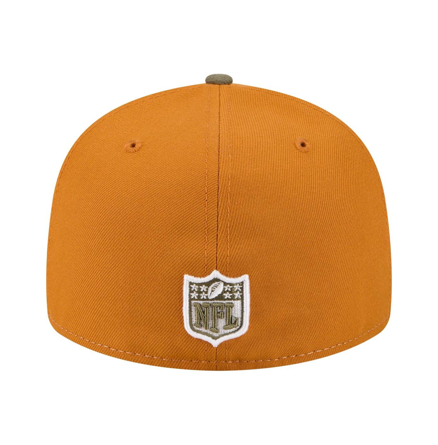 Мужские головные уборы New Era Olive/Brown Buffalo Bills Two-Tone Color Pack Split Panel 59FIFTY Fitted Hat — фото 2