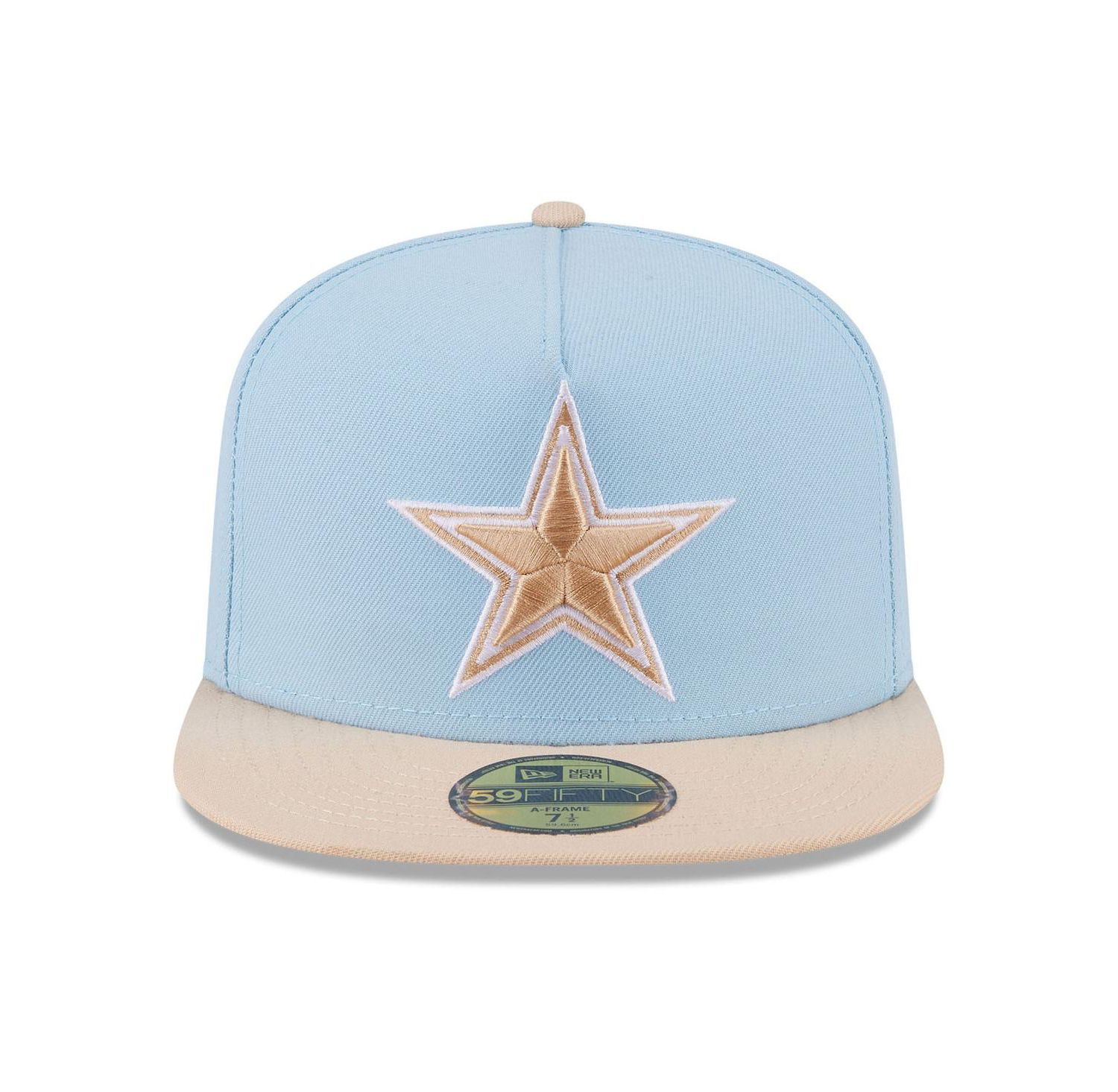 Men's Light Blue/Light Beige Dallas Cowboys Two-Tone Color Pack A-Frame 59FIFTY Fitted Hat