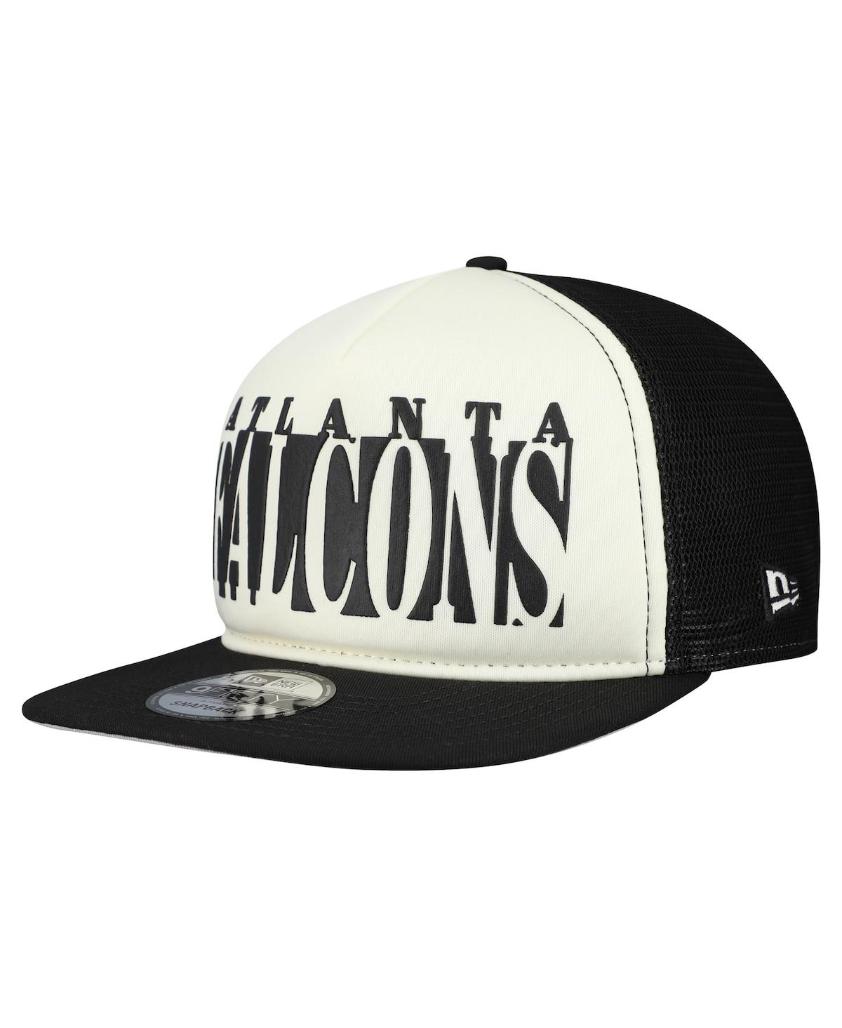 New Era Men's Cream/Black Atlanta Falcons Cutout A-Frame 9FIFTY Snapback Hat