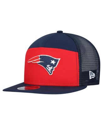 New Era - Men's Red/Navy New England Patriots Outdoor Split Panel 9FIFTY Snapback Hat