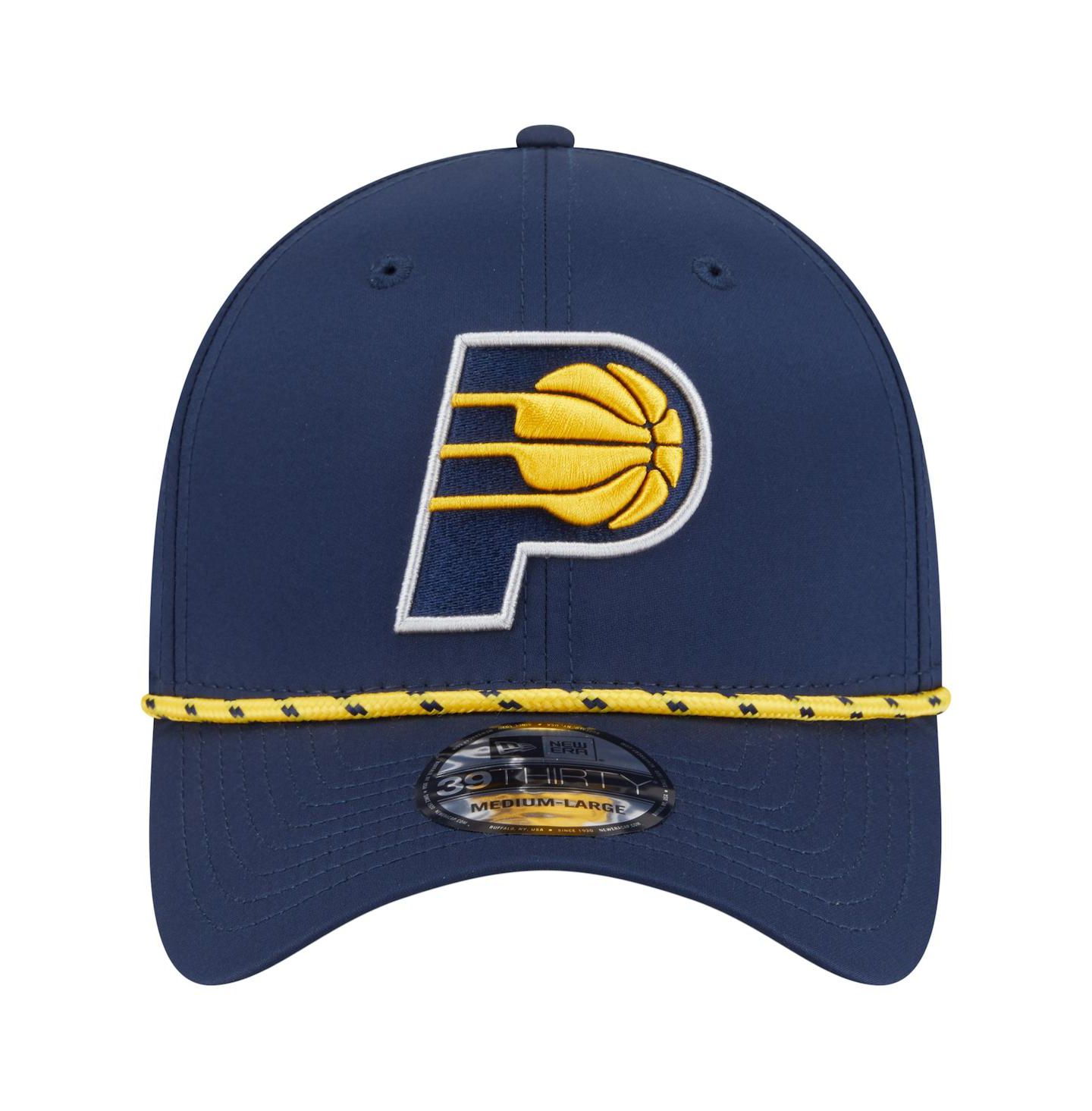 Мужская кепка New Era Navy Indiana Pacers Featherweight Poly Rope Flex 39Thirty Hat — фото 4
