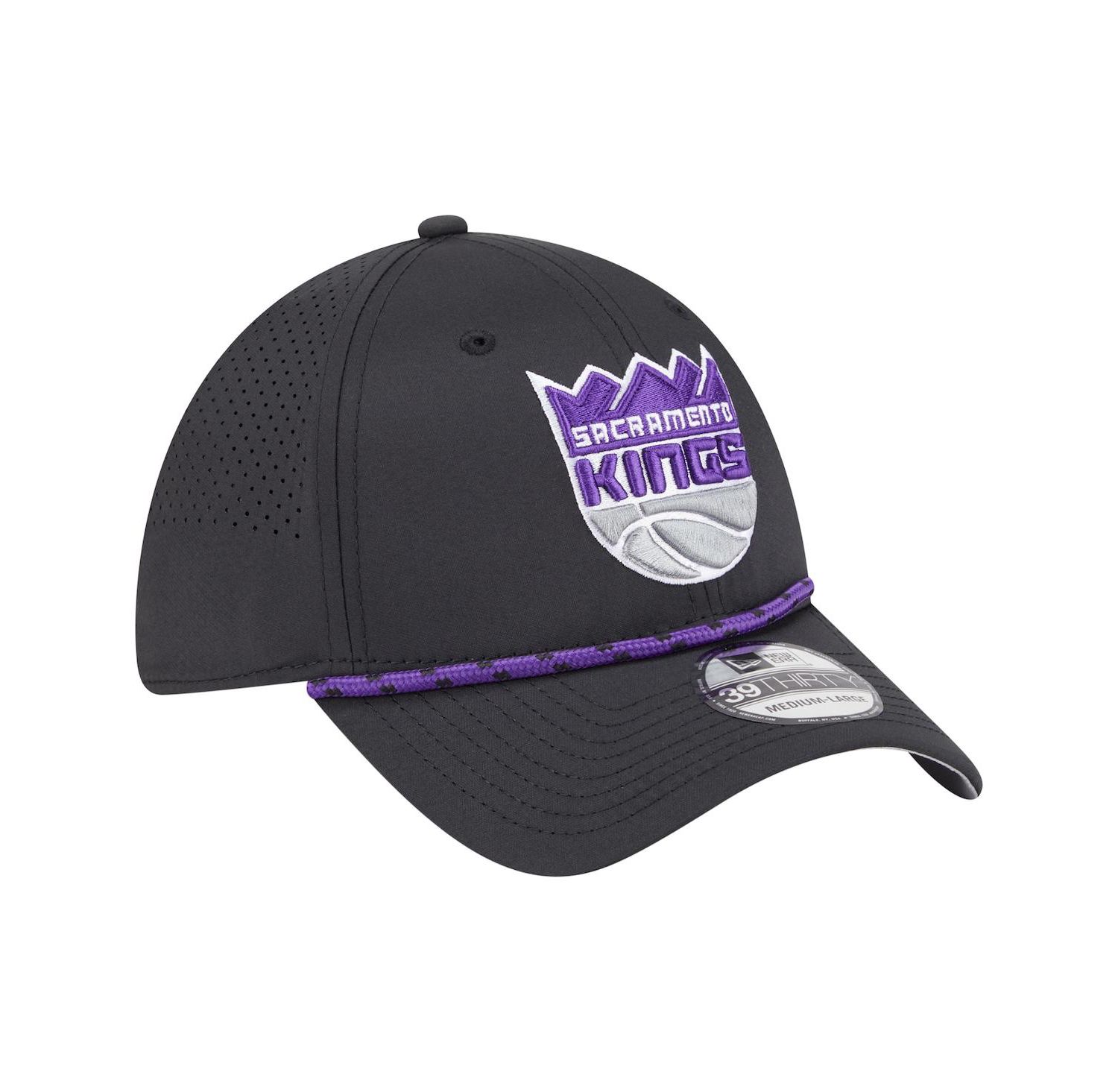 Men's Black Sacramento Kings Featherweight Poly Rope Flex 39Thirty Hat