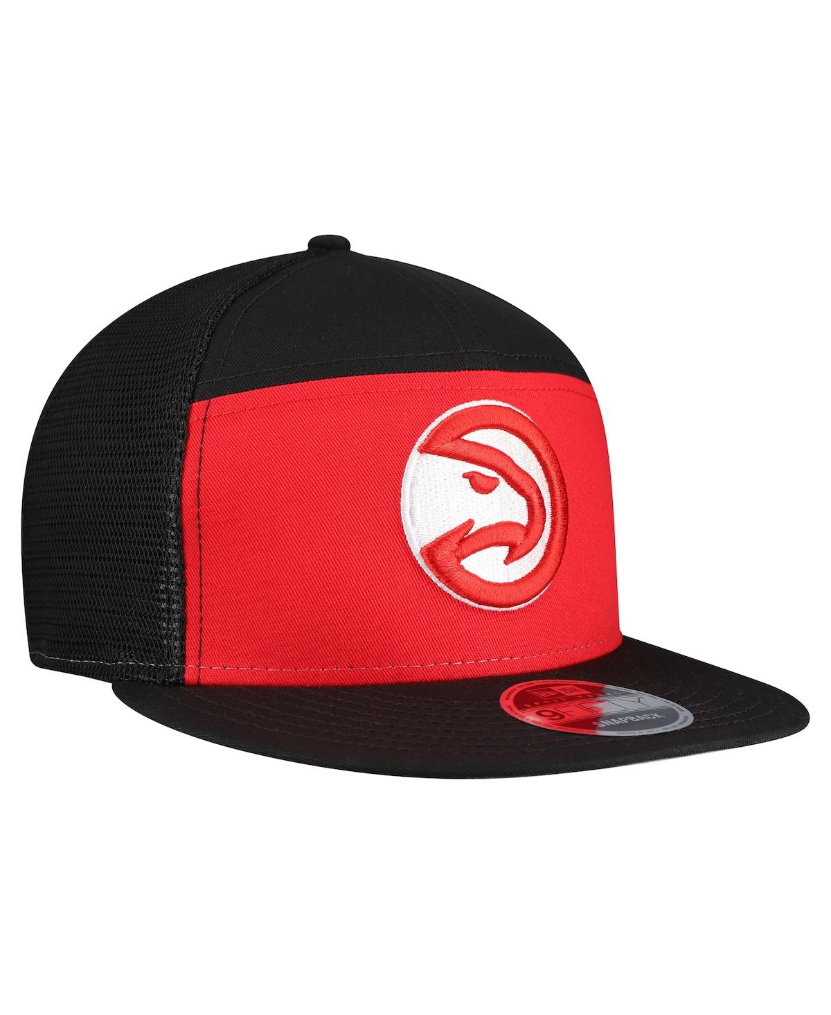 New Era Men's Red/Black Atlanta Hawks Outdoor Split Panel 9FIFTY Snapback Hat