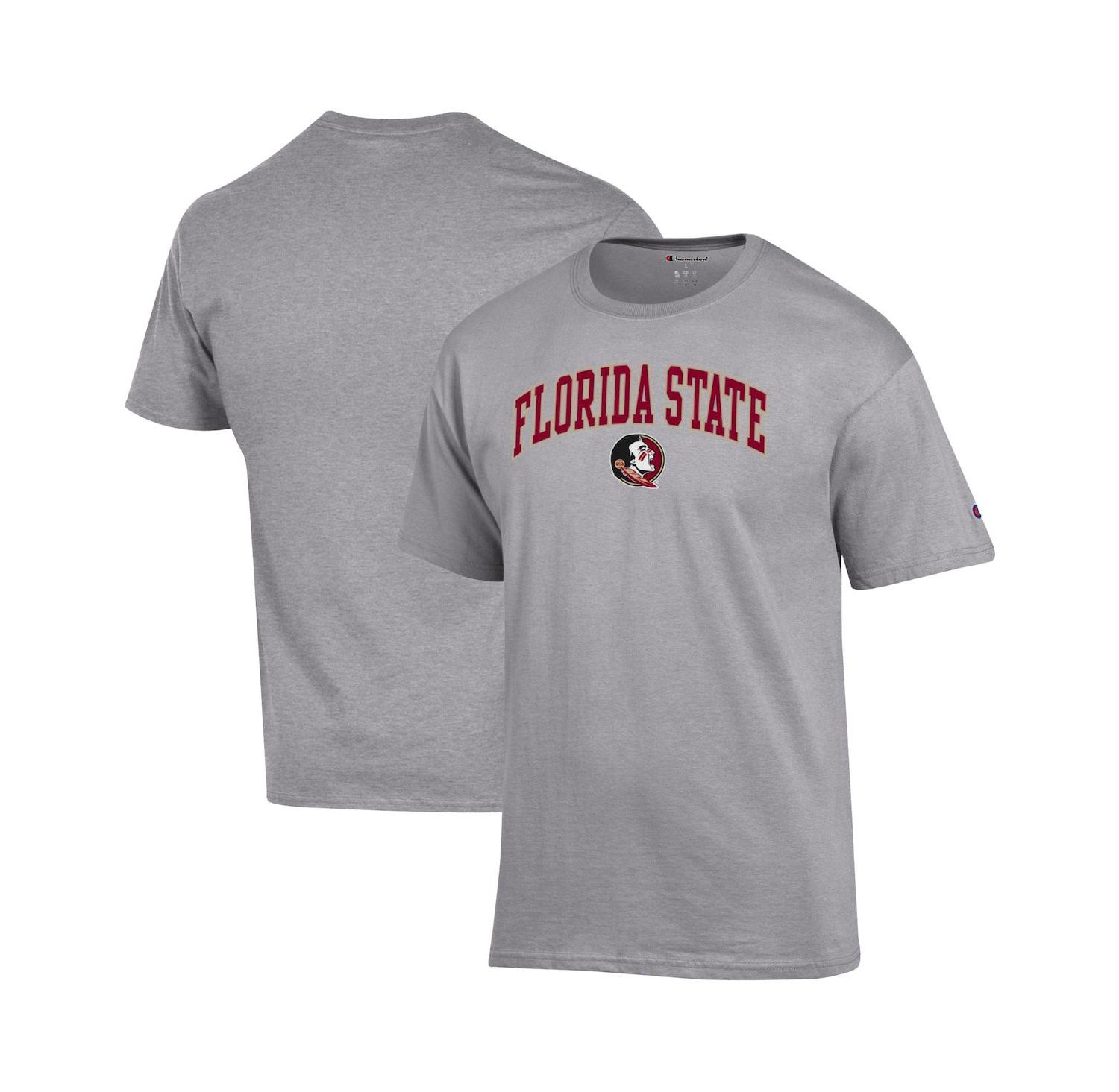 Men's Heather Gray Florida State Seminoles Arch Over Logo T-Shirt