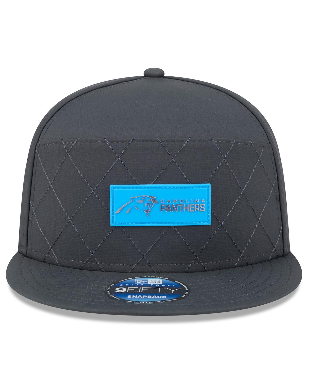 New Era Men's Charcoal Carolina Panthers 2025 Sideline Cold Weather Split Panel 9FIFTY Snapback Hat