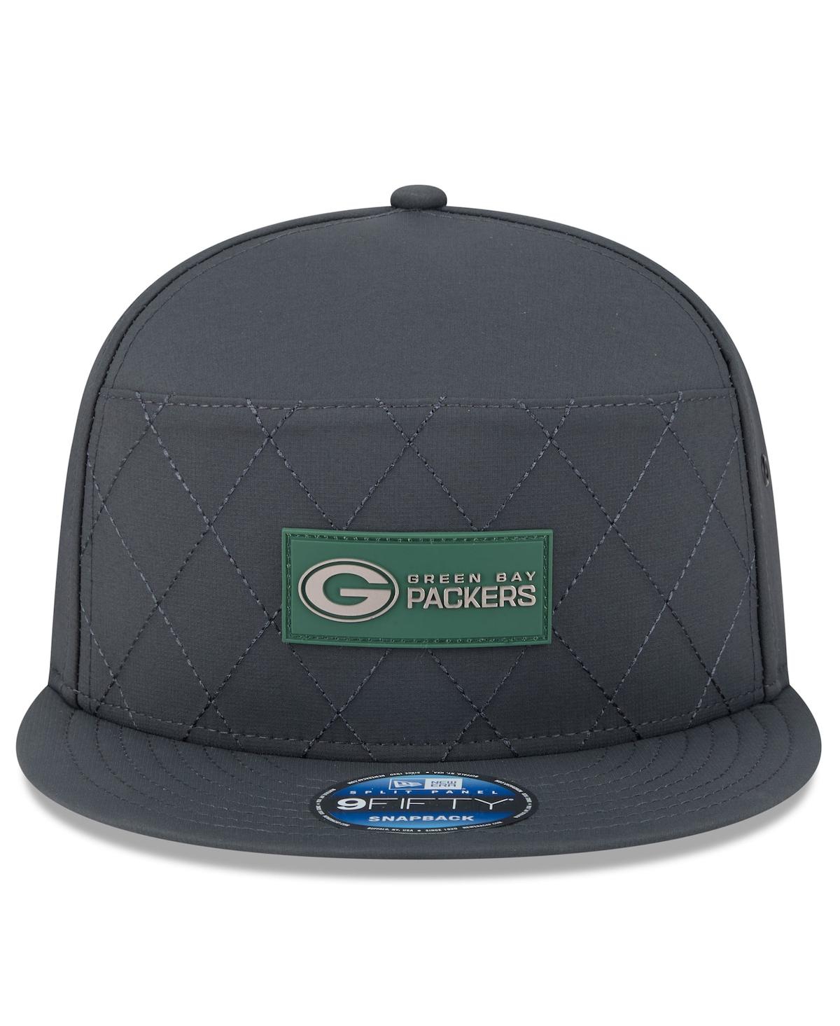 New Era Men's Charcoal Green Bay Packers 2025 Sideline Cold Weather Split Panel 9FIFTY Snapback Hat