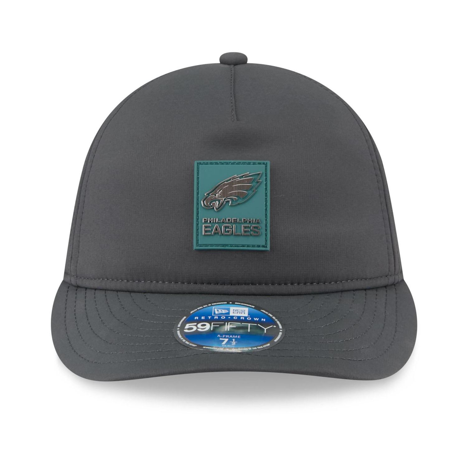 Men's Charcoal Philadelphia Eagles 2025 Sideline Cold Weather Retro Crown 59FIFTY Fitted Hat
