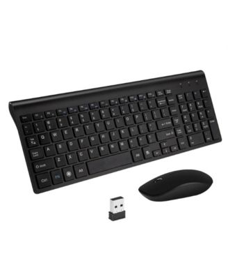 Wireless Keyboard and Mouse Combo - Scissor Ultra-Thin Silent Ergonomic Keyboard with Numeric Keys - 2.4G Receiver for PC, Laptop, Desktop - Black