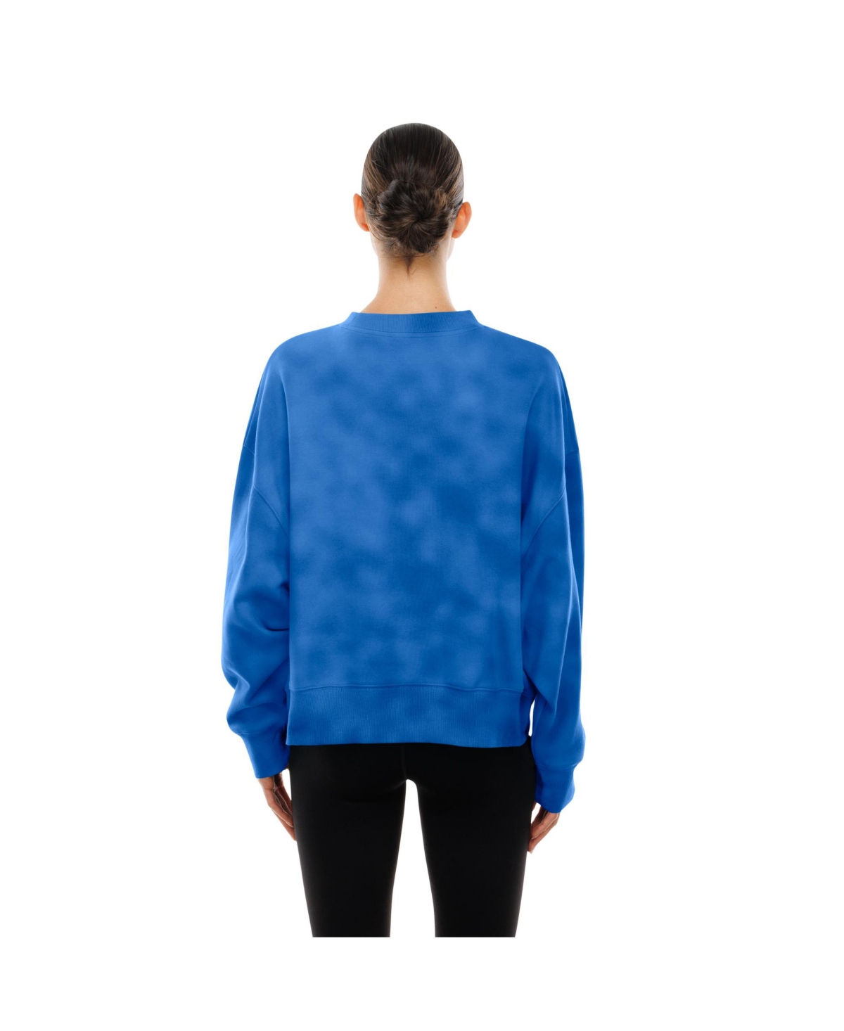 New Era Women's Royal Chicago Cubs Boxy Mineral Wash Dolmen Sleeve Sweatshirt In Blue
