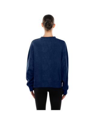 Women's Navy Detroit Tigers Boxy Mineral Wash Dolmen Sleeve Sweatshirt