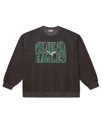Men's Black Philadelphia Eagles Downtown Crew Vintage Logo Sweatshirt