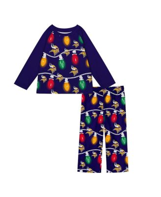 Outerstuff - Toddler 2-Piece Minnesota Vikings Garland Holiday Long Sleeve Pajama Set