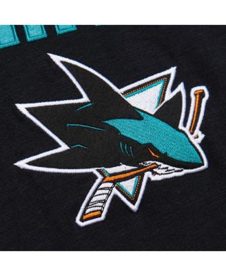 Men's Black/Teal San Jose Sharks Legendary Slub Raglan Long Sleeve T-Shirt