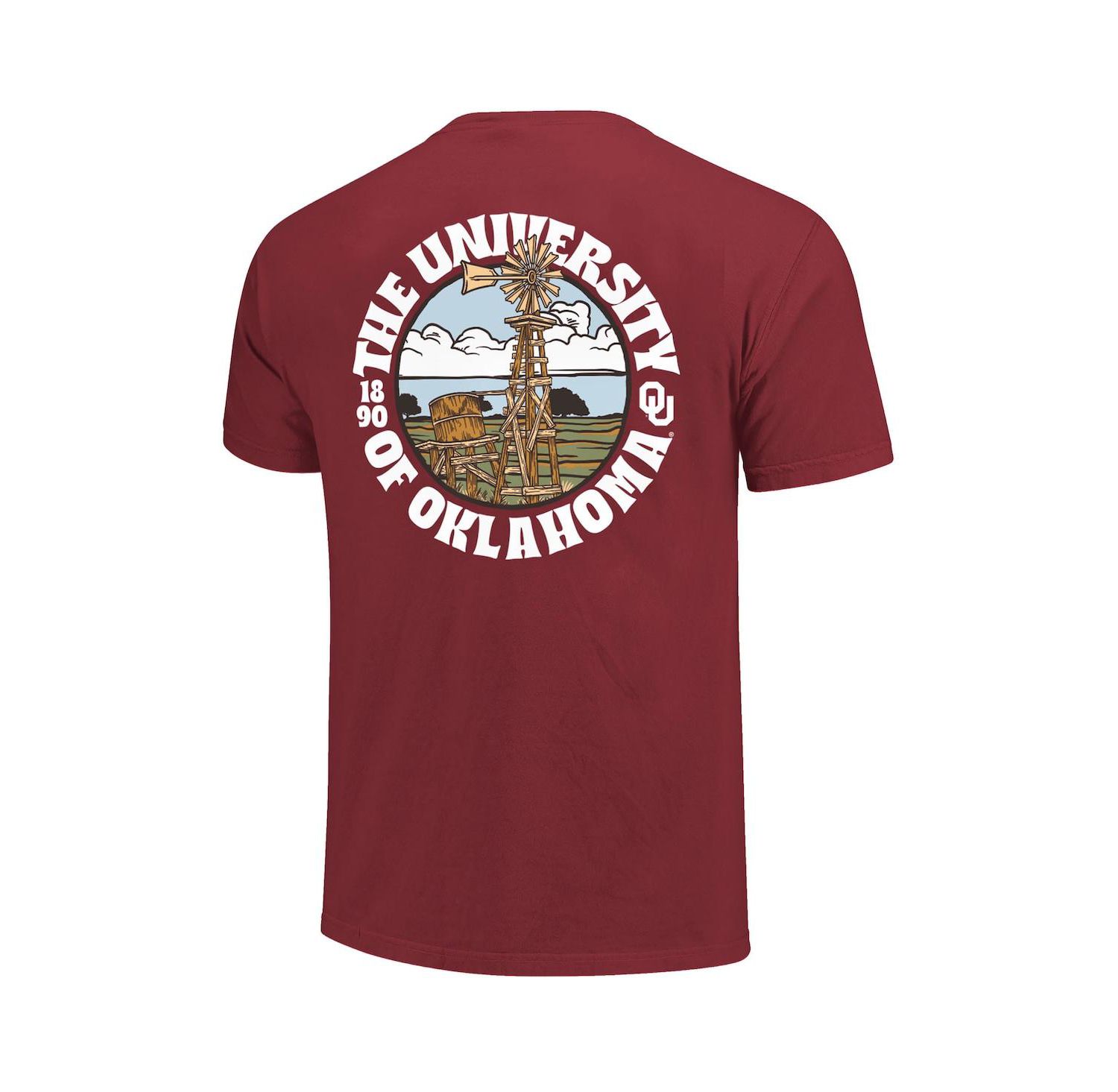Men's Crimson Oklahoma Sooners Comfort Colors Thick Lined Landscape T-Shirt
