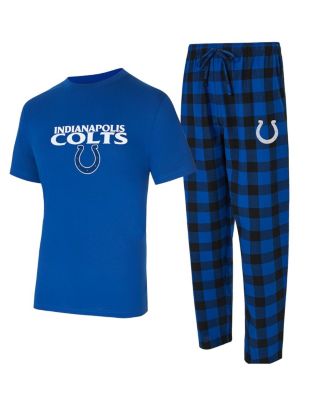 Concepts Sport - Men's Royal/Black Indianapolis Colts Avondale T-Shirt and Flannel Pants Set