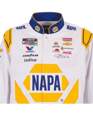 Men's White/Royal Chase Elliott NAPA Full-Snap Twill Uniform Jacket