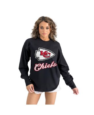 Gameday Couture - Women's Black Kansas City Chiefs Oversized Long Sleeve T-Shirt