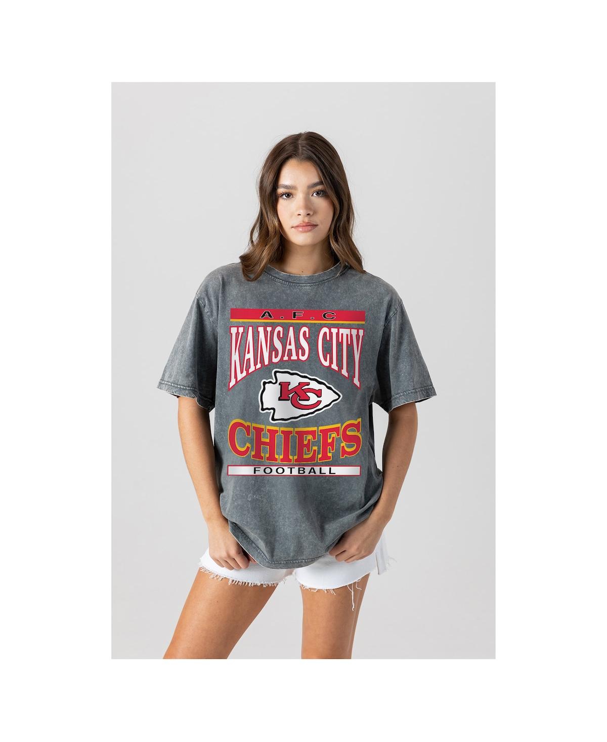 Gameday Couture Women's Gray Kansas City Chiefs Oversized Classic Grind Washed T-Shirt - Gray-image